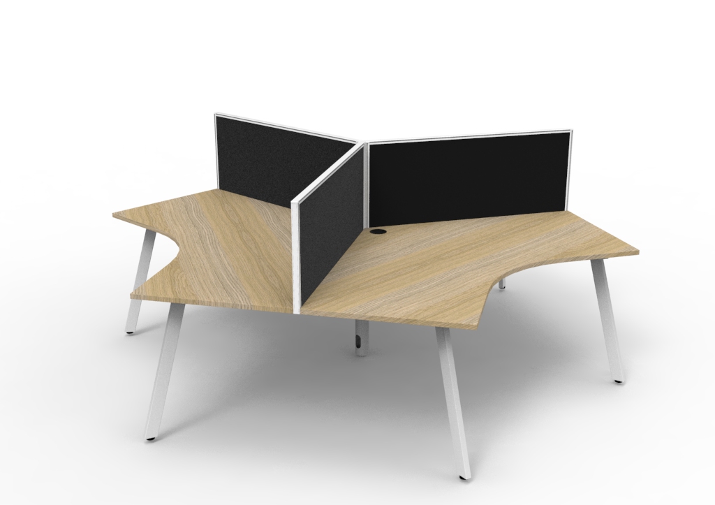 Eternity 3 Person 120 Degree Workstation - With Screen